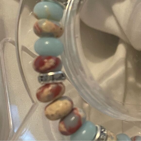 Protection crystal beads beaded bracelet stretch snakeskin sea sediment Jasper - Picture 9 of 9